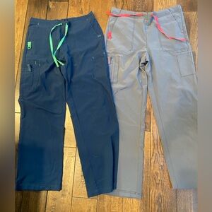 Lot of 2 Carhartt scrub pants gray grey navy size medium